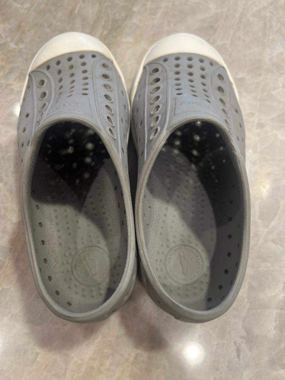 Native Gray Slip-On Sneakers with White Soles - Sz 12 - Picture 3 of 8